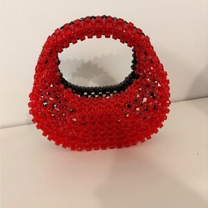Red Beaded Handbag